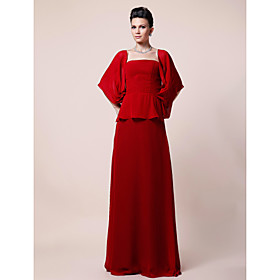Sheath/ Column Square Floor-length Chiffon Evening/ Mother of the Bride Dress Dress