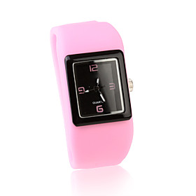 Fashion Women Watch Silicone Wrist Watchs - Pink