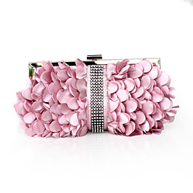 Gorgeous Silk Shell With Rhinestone Evening Bag Handbag Purse Clutch