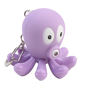 Octopus Keychain with LED Flashlight and Sound Effects, 2 Random Colors