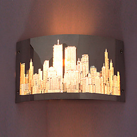 Stainless Steel Wall Sconce in Night City Scene Style