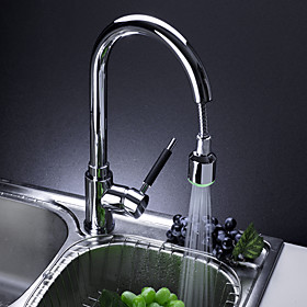 Solid Brass Kitchen Faucet with Color Changing LED Light