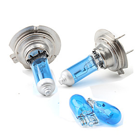 H7 4300K 55W White Halogen Headlight Bulbs (DC 12V/Pair)