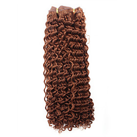 16 Inch  100% Indian Remy Hair Fashion Color Curly Hair Weft Hair Extensions