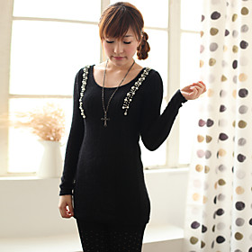 TS Jewel Embellishment Knit Long Sleeve Top TS Jewel Embellishment Knit Long Sleeve Top