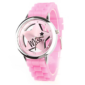 Silicone Band Quartz Wrist Watch For Women(Pink)