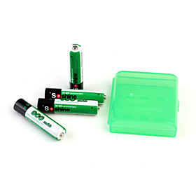 4 x Premium Soshine Rechargeable 900mA AAA Batteries with Case (Green)
