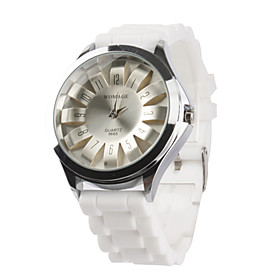 Unisex Chrysanthemum Shaped Quartz Unisex Wrist Watch (White)