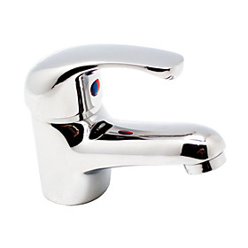 Solid Brass Contemporary Chrome Finish Bathroom Sink Faucet