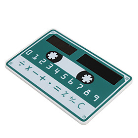 NEW Mini Slim Credit Card Solar Power Pocket Calculator - Dark Green