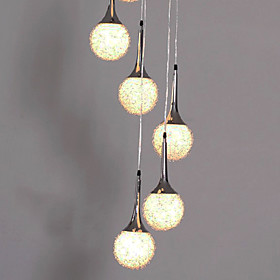 240W Pendant Light with 6 Lights in Globe Shape
