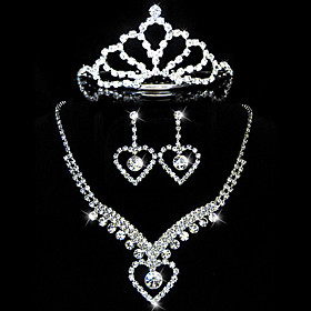 Beautiful Rhinestones Wedding Jewelry Set,Including Necklace,Earrings And Tiara