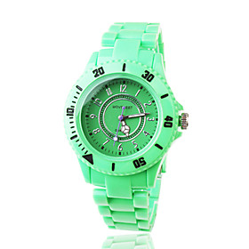 Plastic Band Quartz Wrist Watch For Women(Green)