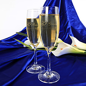 Personalized Toasting Flutes - Bride   Groom