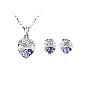 Mode Kristall mit Platin beschichtet Schmuck-Set, einschließlich Halskette, Ohrringe Mode Kristall mit Platin beschichtet Schmuck-Set, einschließlich Halskette, Ohrringe