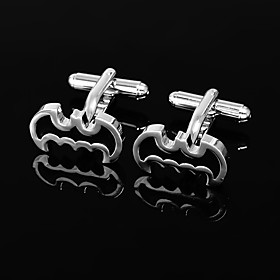 Black Irregular Shape Zinc Alloy Cufflinks With Gift Box