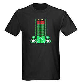 Sound and Music Activated Spectrum VU Meter EL Visualizer T-shirt (4 AAA)