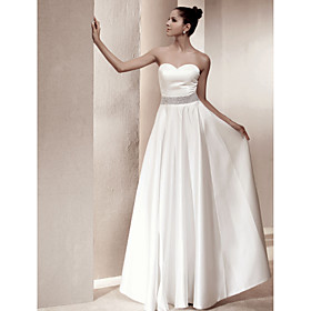 A-line Princess Spaghetti Straps Sweetheart Floor-length Satin Wedding Dress inspired by Kate Middleton