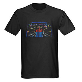 Sound and Music Activated Spectrum VU Meter EL Visualizer T-shirt (4 AAA)