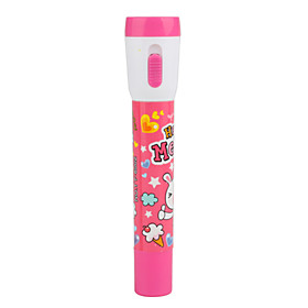 Cute Cartoon 2 in 1 Ball Pen and LED Flashlight(Pink)