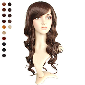 Capless Mid-long Light Brown Curly Hair Wig 15 Colors To Choose