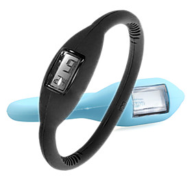 Pair of ION Fashion Unisex Silicone Jelly Sports Automatic Wrist Watches - Black   Aquamarine