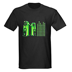 Sound and Music Activated Spectrum VU Meter EL Visualizer T-shirt (4 AAA)