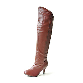 Category: Women's Shoes Shoes Style: Closed Toe, Boots, Over The Knee Boots Upper Materials: Leatherette Lining Materials: Suede Heel Type: Stiletto Heel Heel Height: 3 quot;-3 3/4 quot; Shaft Height: 20 quot;or Taller (Approx.50.8cm or Taller) Shaft Circumference: 14 quot;-16 quot;(Approx.35.56cm-40.64cm) European Size: 34, 35, 36, 37, 38, 39, 40, 41, 42, 43 Available Width: Average Select Color: Black, Brown, Yellow Occasion: Party amp; Evening, Special Occasion, Office amp; Career Season: Fall, Winter Net weight: 0.75 kg Shipping Weight: 0.85 kg Tips: Color amp; Style representation may vary by monitor. Not responsible for typographical or pictorial errors, Random Sole Color Leatherette Upper Stiletto Heel Over The Knee Boots Party/ Evening Shoes More Colors Available
