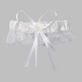 Polyester With Satin Ribbons Wedding Garters