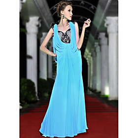 A-line/ Princess Sweetheart Floor-length Chiffon With Beading Evening/ Prom Dress