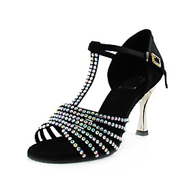 High Quality Performance Latin Dance Shoes Satin Upper With Crystal for Women