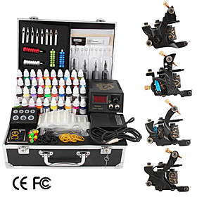 4 Cast Iron Tattoo Gun Kit for Lining and Shading (40 8ml Colors Included) 4 Cast Iron Tattoo Gun Kit for Lining and Shading (40 8ml Colors Included)