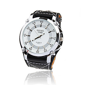 PU Band Quartz Wrist Watch For Women(Black)