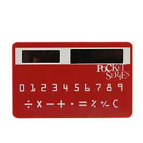 NEW Mini Slim Credit Card Solar Power Pocket Calculator - Red