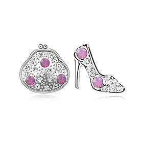 Fashion High Quality Alloy And Crystal With Platinum Plated Earrings