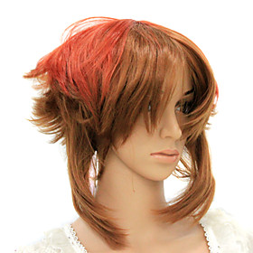 Capless Heat-resistant Brown Warped Costume Party Wig