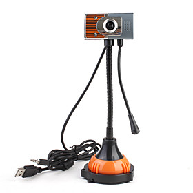 High-quality Stylish Webcam with Light Microphone (Orange)