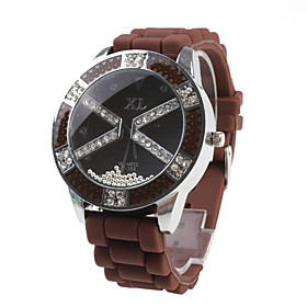 Big Dial Silicone Band Quartz Wrist For Women(Brown) | 6.79 USD