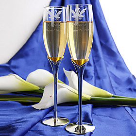 Personalized Toasting Flutes - Love Swan