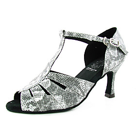 Leatherette Upper Animal Print Dance Shoes Ballroom Latin Shoes for Women
