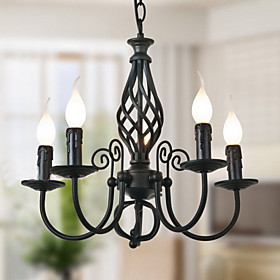 Black Chandelier with 5 Lights in Classic Style