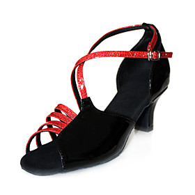 Leatherette Upper Red and Black Ballroom Latin Dance Shoes Latin Practice Shoes More Colors