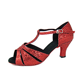 Sparkling Glitter Upper Ballroom Dance Shoes High Heel Latin Shoes for Women Sparkling Glitter Upper Ballroom Dance Shoes High Heel Latin Shoes for Women