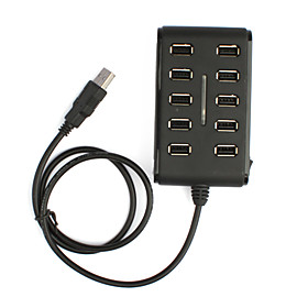 10-Port High Performance USB 2.0 Hub (Black)