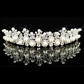 Gorgeous Alloy With Austria Rhinestones/ Imitation Pearl Wedding Bridal Tiara