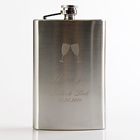 Personalized Flask - Toasting Flutes