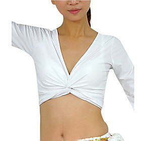 Ballroom Dancewear Crystal Cotton Practice Tops for Ladies More Colors