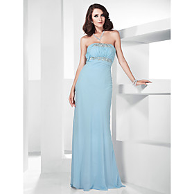 Trumpet/ Mermaid Strapless Floor-length Chiffon Evening Dress