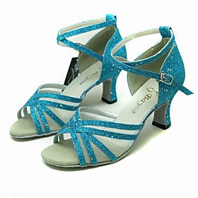 Ballroom Dance Shoes Sparkling Glitter Upper Latin Dance Shoes for Women More Colors