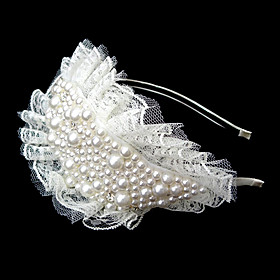 Lace With Pearl Wedding Bridal Headband/ Headpiece